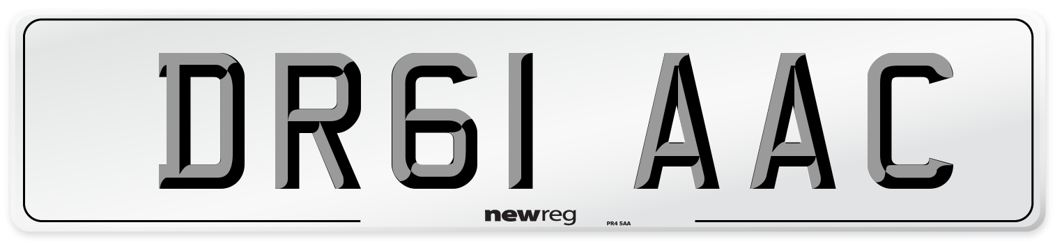 DR61 AAC Number Plate from New Reg
